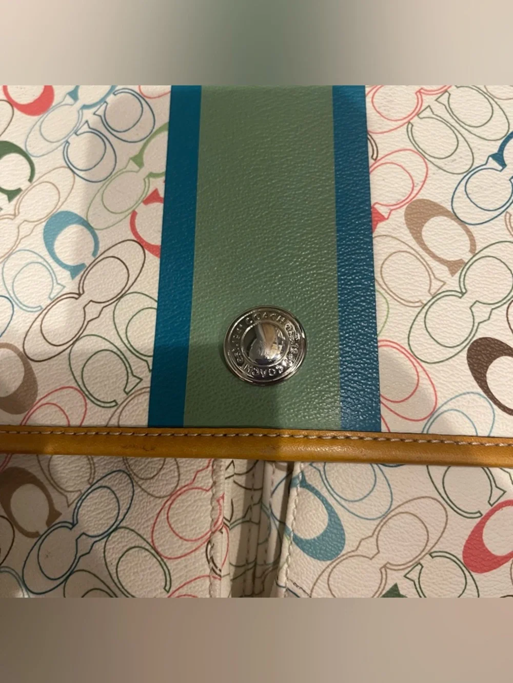 COACH Men’s Multicolor Candy Monogram Messenger Bag EUC Authentic Like New